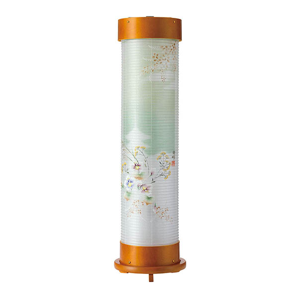 ライト 伸縮提灯 絹二重 京城 芙蓉 ワンタッチ伸縮 木製 電気コード式（LED仕様）