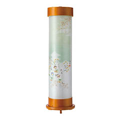 ライト 伸縮提灯 絹二重 京城 芙蓉 ワンタッチ伸縮 木製 電気コード式(LED仕様)