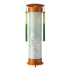 ライト 伸縮提灯 絹二重 京城 芙蓉 ワンタッチ伸縮 木製 電気コード式（LED仕様）