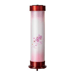 ワイン 伸縮提灯 絹二重 秋桜 ワンタッチ伸縮 木製 電気コード式(LED仕様)