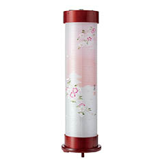 ワイン 伸縮提灯 絹二重 京城 桜 ワンタッチ伸縮 木製 電気コード式(LED仕様)