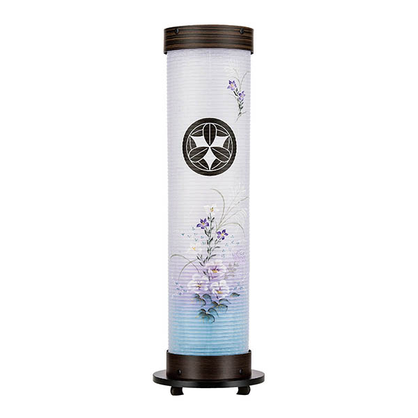 黒檀調 伸縮提灯 和紙 一重張り 芙蓉 硬質ボール材 ワンタッチ伸縮 電気コード式 【家紋入代込】