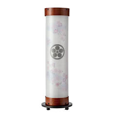 張紫檀 伸縮提灯 絹二重 京さくら ワンタッチ伸縮 木製 電気コード式 【家紋入代込】