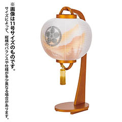 ほおずき提灯 絹二重 古代山吹 木製 電池式（コードレス：LED仕様） 【家紋入代込】