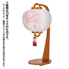 ほおずき提灯 絹二重 京城桜 木製 電池式(コードレス:LED仕様)