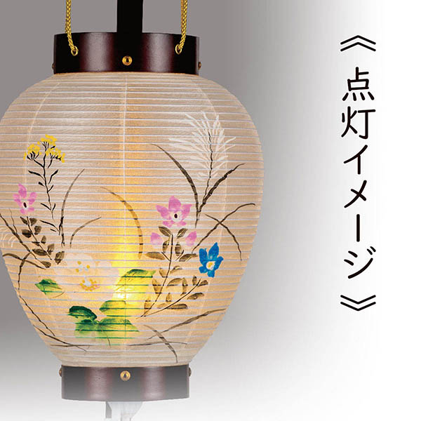 樹峰　 盆提灯　姫ほおずき提灯 絹  彩芙蓉 御所 ワイン　詳細画像