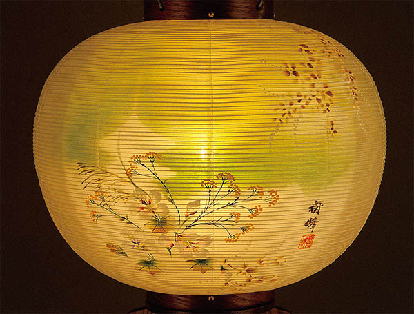 盆提灯 樹峰 行灯 けやき 絹二重 京城 芙蓉 詳細画像 樹峰 盆提灯 行灯 けやき 絹二重 京城 芙蓉 詳細画像