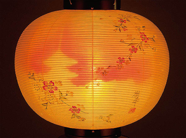 盆提灯 樹峰 行灯 桜 絹二重 京城 桜 詳細画像 樹峰 盆提灯 行灯 桜 絹二重 京城 桜 詳細画像