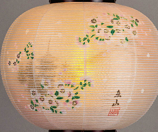 樹峰　 盆提灯　桜に塔 絹二重 ワイン　詳細画像