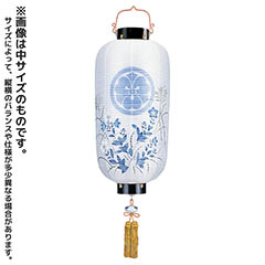 門提灯 絹二重 桔梗 木製 電池式(コードレス:LED仕様) 【家紋入代込】