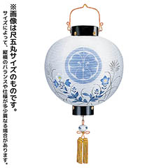 門提灯 絹二重 桔梗 木製 電池式(コードレス:LED仕様) 【家紋入代込】