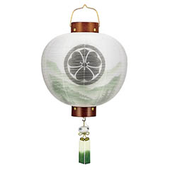 門提灯 欅 絹二重 木製 電池式(コードレス:LED仕様) 【家紋入代込】