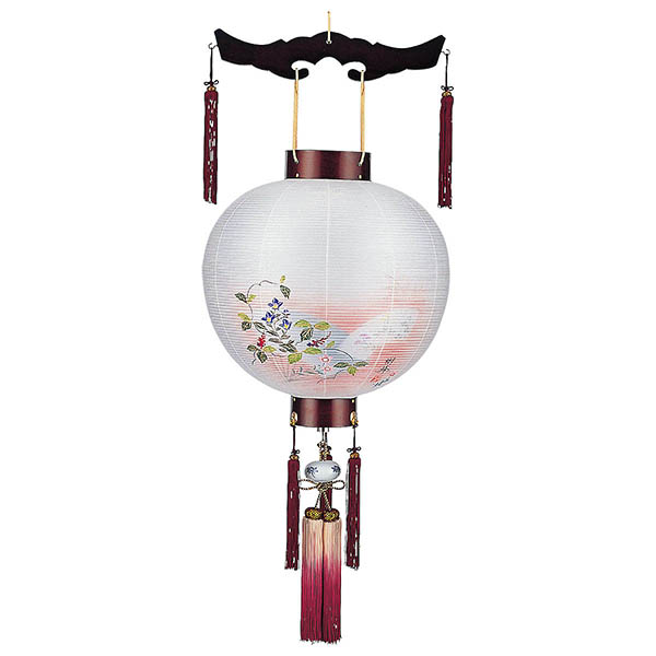 桜 絹二重 扇面七草 木製 電池式（コードレス：LED仕様）