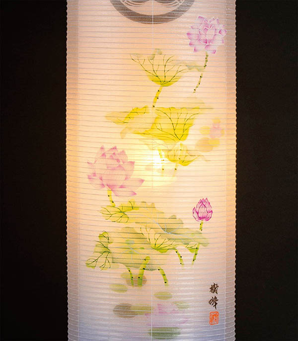 盆提灯 樹峰 桜 絹二重 淡蓮華 詳細画像 樹峰 盆提灯 桜 絹二重 淡蓮華 詳細画像