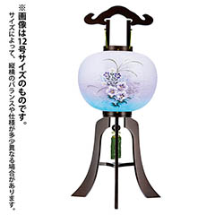 盆提灯: 黒檀調 大内行灯 和紙 一重張り 芙蓉 木製 電気コード式