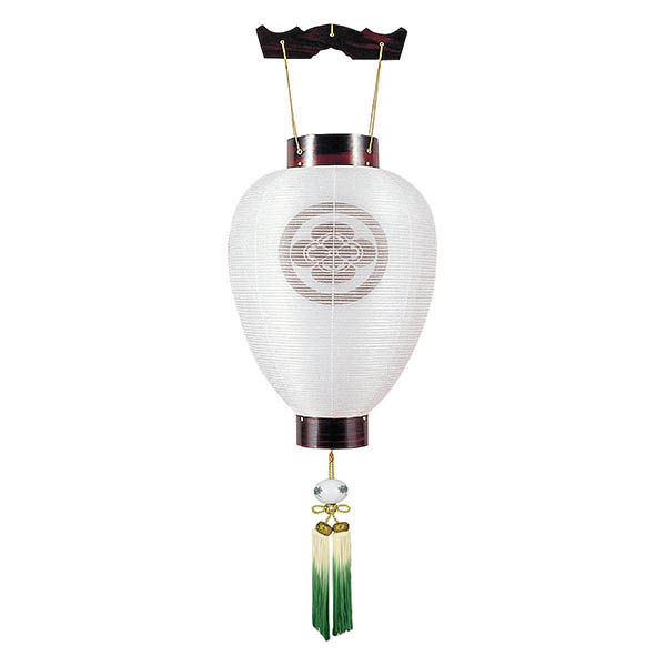 御所提灯 張黒檀 絹二重 無地 木製 電池式（コードレス：LED仕様） 【家紋入代込】