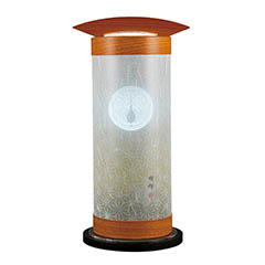 常燈明 麻の葉 M 木製 電気コード式（LED仕様） 【家紋入代込】