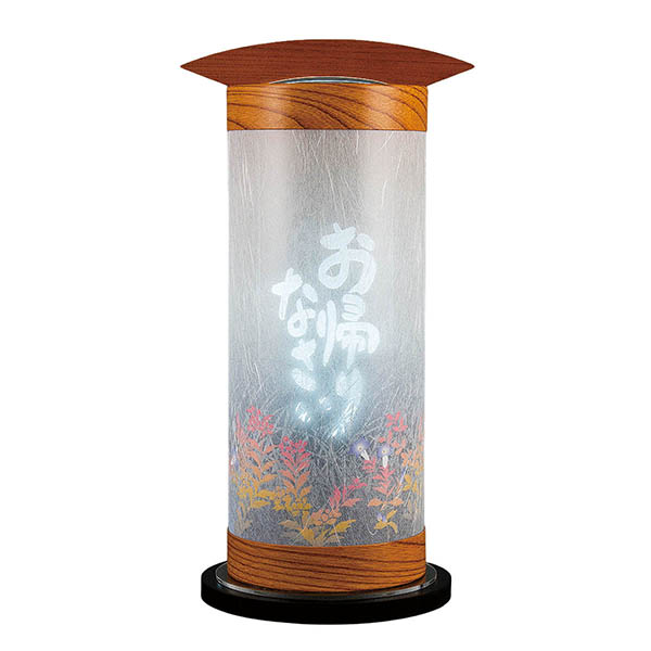 常燈明 秋草 メッセージ M 木製 電気コード式（LED仕様）