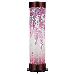 盆提灯: 桜 伸縮提灯 レース和紙一重張り しだれ藤 ワンタッチ伸縮 木製 電気コード式