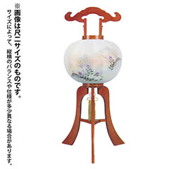 盆提灯: 大内行灯 けやき 絹二重   木製 電気コード式