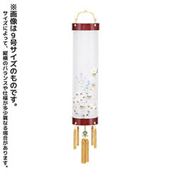 盆提灯: 住吉 美吉野 絹二重 絵入 木製 電気コード式