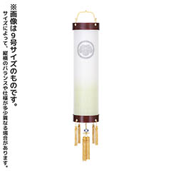 住吉 桜 絹二重 グリーンボカシ 木製 電気コード式 【家紋入代込】