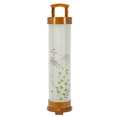 愁霊燈 香華 こうか 絹二重 絵入 木製 電気コード式