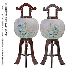 行灯 桜 絹二重 優美 対柄 (一対入り) 木製 電気コード式