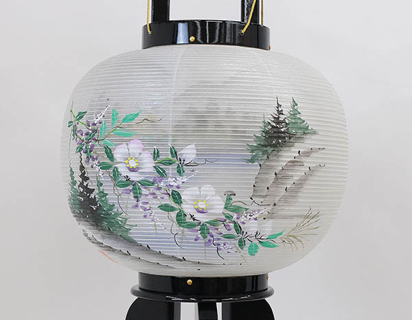 盆提灯 井上為吉 行灯 本黒塗 絹二重 雄雅 対柄 (一対入り) 詳細画像 井上為吉 盆提灯 行灯 本黒塗 絹二重 雄雅 対柄 (一対入り) 詳細画像