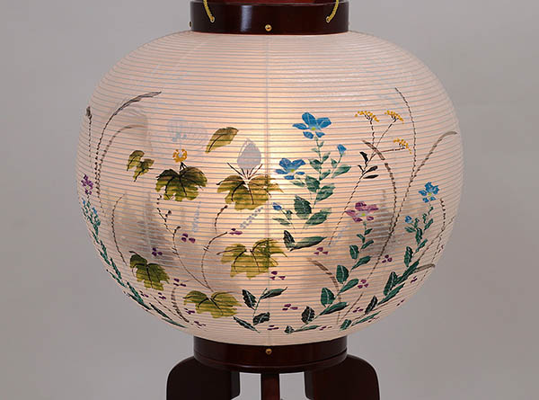 大西生糸工芸　 盆提灯　桜調 絹二重 絵入　詳細画像