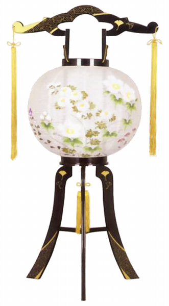 花印綾型蒔絵絹絵入（電気コード式・プラスチック製）