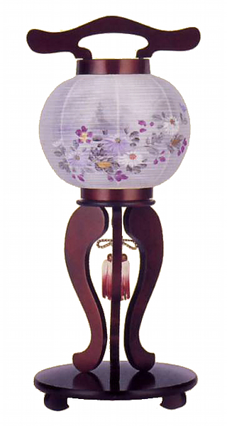 桜　6号行灯　二重＜菊＞（丸盆付）（スイッチ式電気コード付）【組立不要】