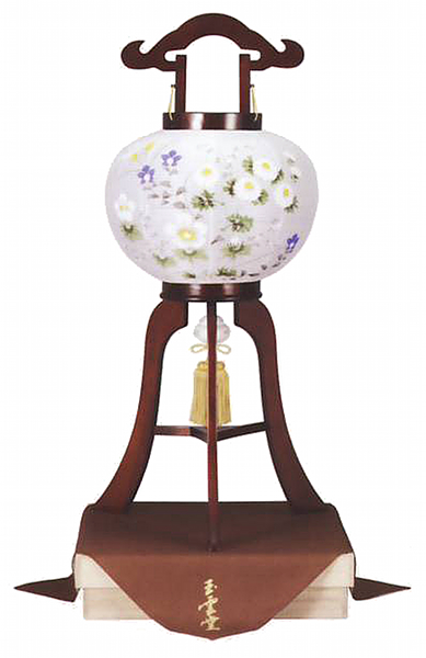 銘木桜10号絹二重絵入桐箱入（電気コード式）
