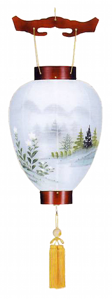 本春慶絵桧　白山　絹二重（電池式・LED仕様）