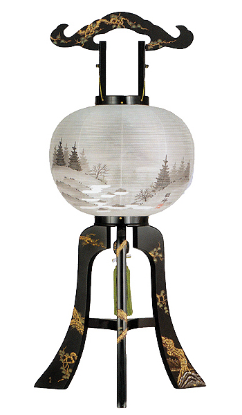 本金千年松蒔絵 河山 11号W 絹二重(電気コード式)