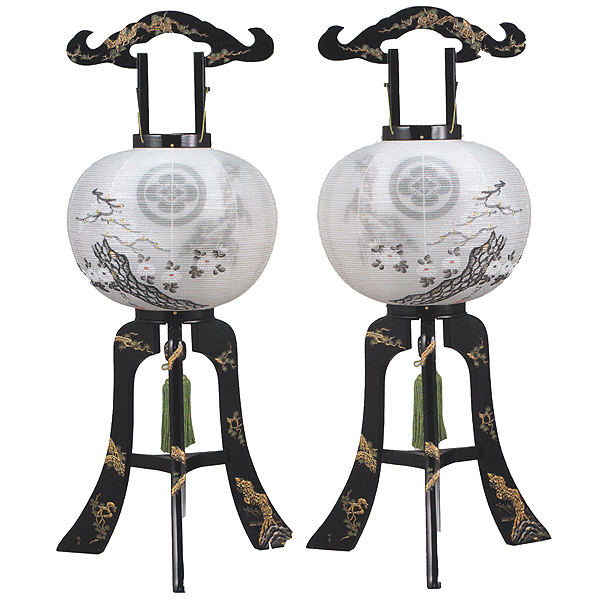 本金千年末蒔絵 五葉松紋座対柄 11号W 絹二重(対入)(電気コード式)【家紋代込】