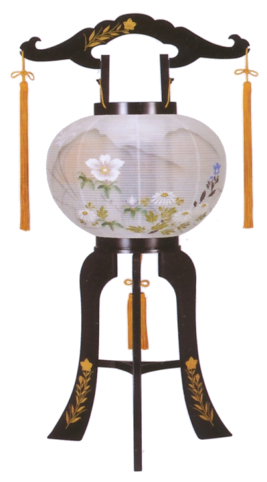 桔梗蒔絵10号絹描き絵廻転