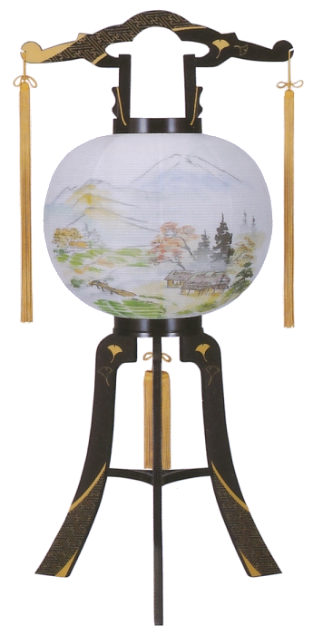 あかり12号綾型蒔絵絵入廻転