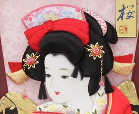 金彩押絵付額飾り　桜