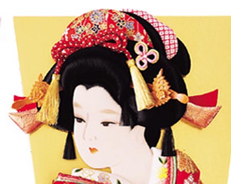 金襴押絵板　雅小町　道成寺