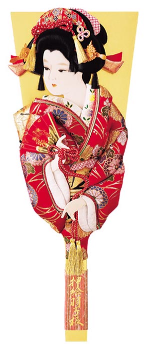 金襴押絵板　雅小町　道成寺