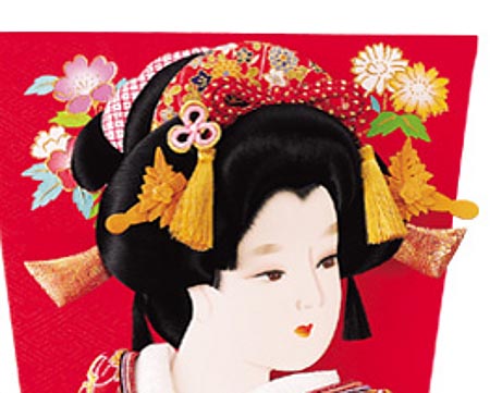 金襴押絵板　雅小町　浅妻