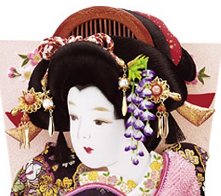正絹絞り／金彩刺繍押絵板　極上正絹振袖　藤娘