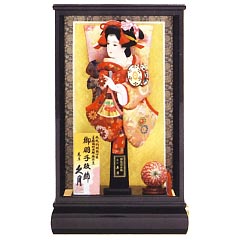 平安　金襴　黒塗面取ケース