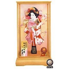 琴の音　正絹鹿の子振袖　総檜面取ケース