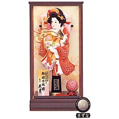 胡蝶　正絹鹿の子振袖　黒檀塗面取ケース