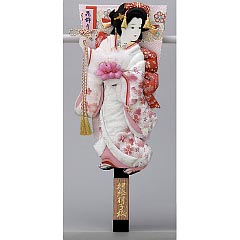 金襴金彩刺繍押絵板　小春　花飾り