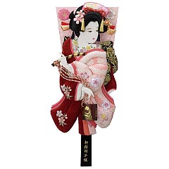 正絹絞りベルベット刺繍押絵板　桜小町振袖　汐汲