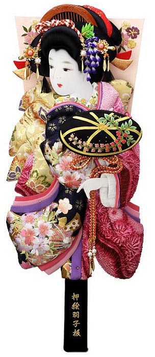 正絹絞り／金彩刺繍押絵板　極上正絹振袖　藤娘