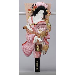 正絹絞り／金駒刺繍押絵板　絢爛　汐汲